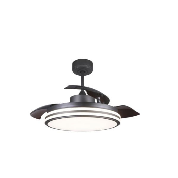 Ventilador de techo LED regulable Louis negro DC