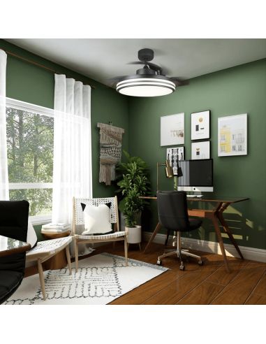 Ventilador de techo LED regulable Louis negro DC ambiente