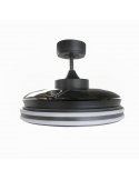 Ventilador de techo LED regulable Louis negro DC Cristal Record