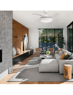 Ventilador DC Lâminas dobráveis camel white 36W 2