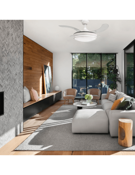 Ventilateur DC Camel blanc 36W pales repliables environnement