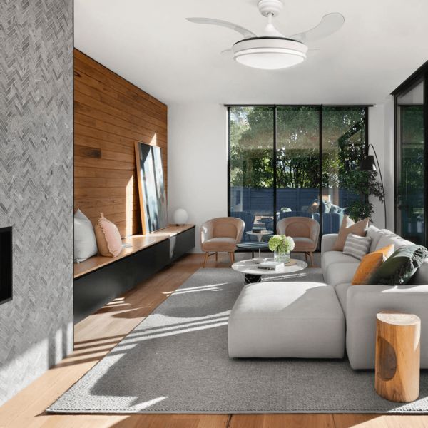 Ventilador DC Camel white 36W ambiente de lâminas dobráveis