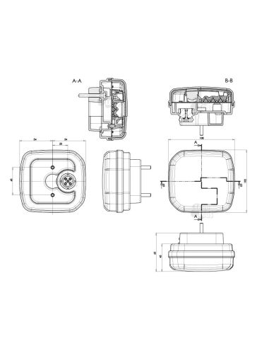 Piloto Trasero LED 3 o 4 funciones pequeño para remolque de coche, remolque agrícola de Was | LeonLeds Iluminación