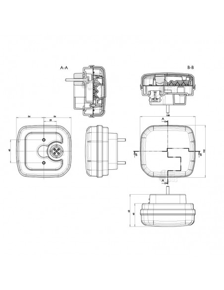 Piloto Trasero LED 3 o 4 funciones pequeño para remolque de coche, remolque agrícola de Was | LeonLeds Iluminación