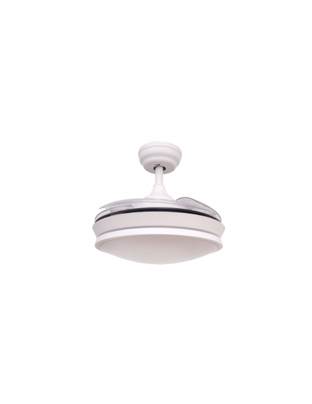 Ventilador DC Camel branco 36W lâminas dobráveis Cristal Record