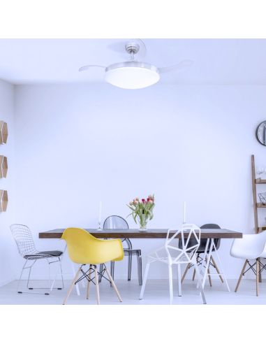 Ventilador DC Maria LED-CCT e alto-falante de luz fria oculto