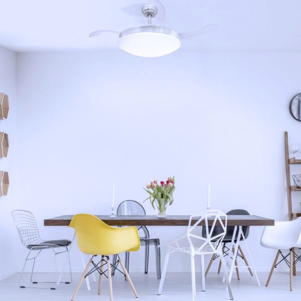 Ventilateur DC Maria LED-CCT et haut-parleur de lumière froide caché