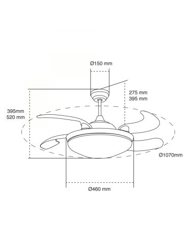 Ventilateur DC Maria LED avec...