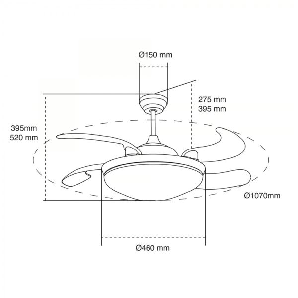 Ventilateur DC Maria LED avec...