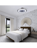 Ventilador LED marrón Mirabel de 40W luz fría
