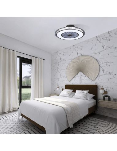 Ventilador LED marrón Mirabel de 40W luz fría