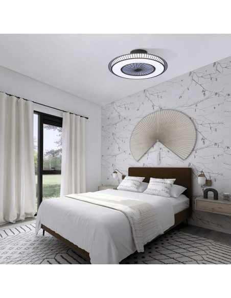 Ventilador LED marrón Mirabel de 40W luz fría