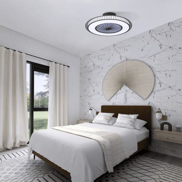 Ventilador LED marrón Mirabel de 40W luz fría