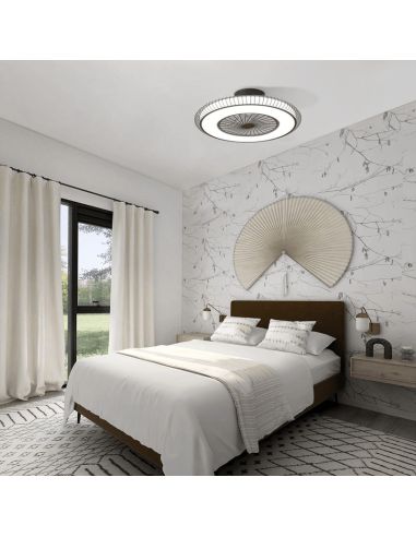 Ventilador LED marrón Mirabel de 40W ambiente
