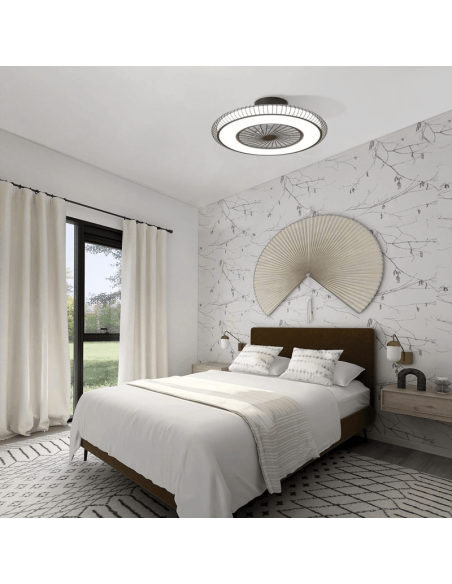 Ventilador LED marrón Mirabel de 40W ambiente