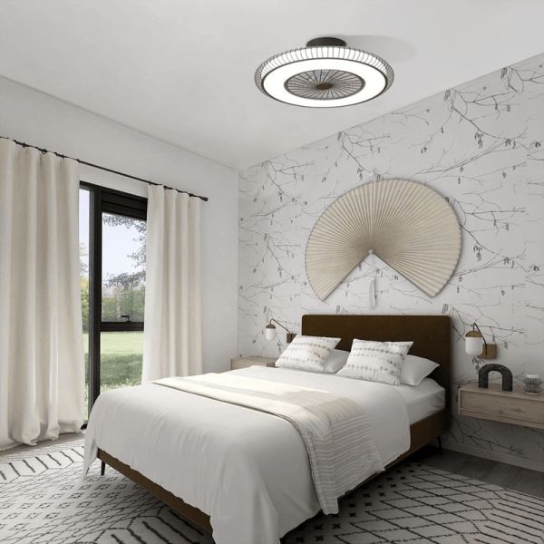 Ventilador LED marrón Mirabel de 40W ambiente