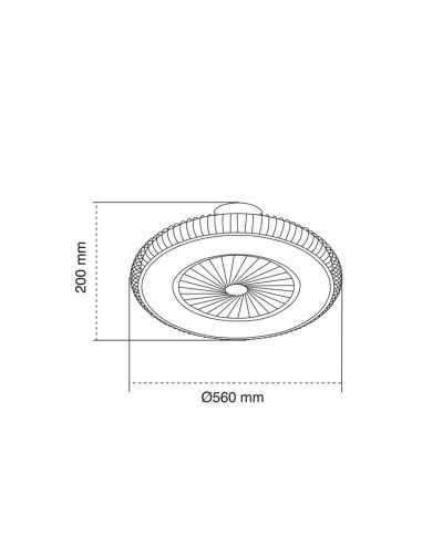 Ventilador LED marrón Mirabel de 40W medidas