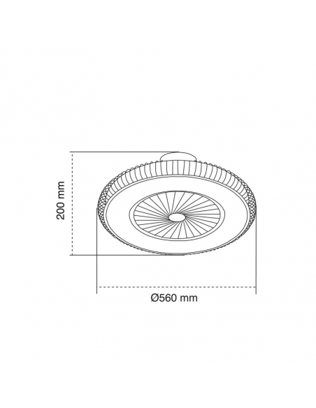 Ventilateur LED marron Mirabel 40W mesures