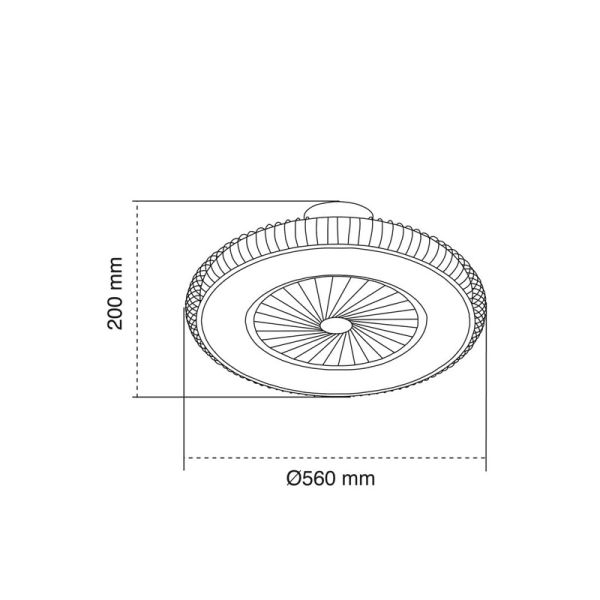 Ventilador LED marrón Mirabel de 40W medidas