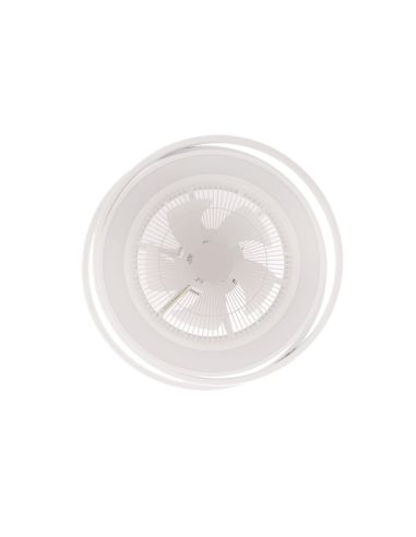 Ventilateur de plafond LED Andrea blanc moderne Cristal Record