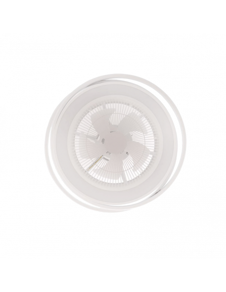 Ventilador de teto LED Andrea moderno branco Cristal Record