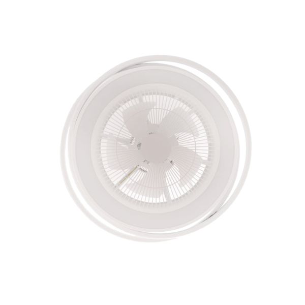 Ventilador de teto LED Andrea moderno branco Cristal Record