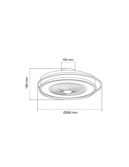 Ventilateur de plafond LED Andrea mesures blanches modernes