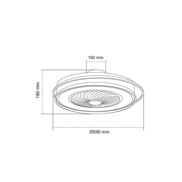 Ventilador de teto LED Andrea medidas brancas modernas