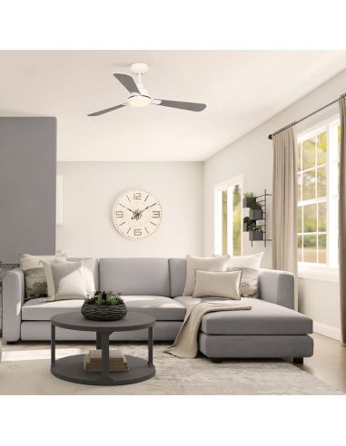 Ventilateur LED Noe pales réversibles grises