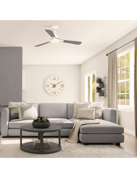 Ventilateur LED Noe pales réversibles grises