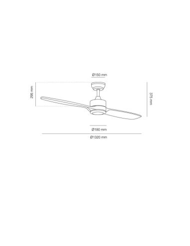 Ventilador LED con aspas de Madera motor AC medidas