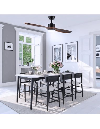 Ventilateur LED avec pales en bois Moteur AC lumière froide