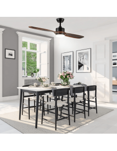 Ventilateur LED avec moteur à courant alternatif pales en bois 2