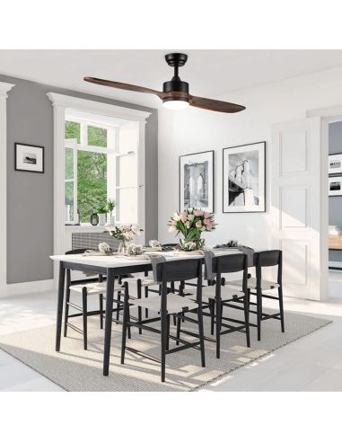 Ventilador LED con aspas de Madera motor AC luz neutra