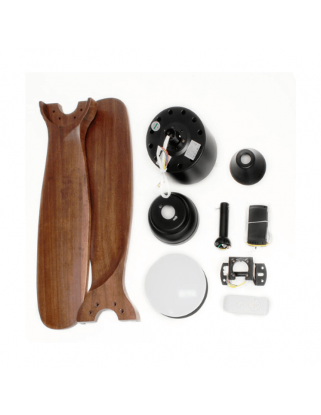 Ventilador LED con aspas de Madera motor AC accesorios