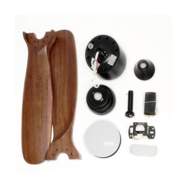 Ventilador LED con aspas de Madera motor AC accesorios