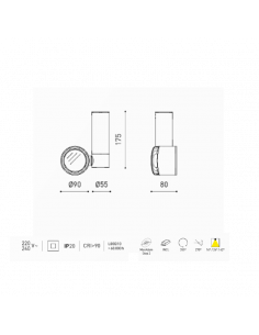 Foco LED Zen Tube Surface 17W 2