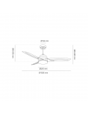 Ventilador LED inteligente Lighter motor DC medidas