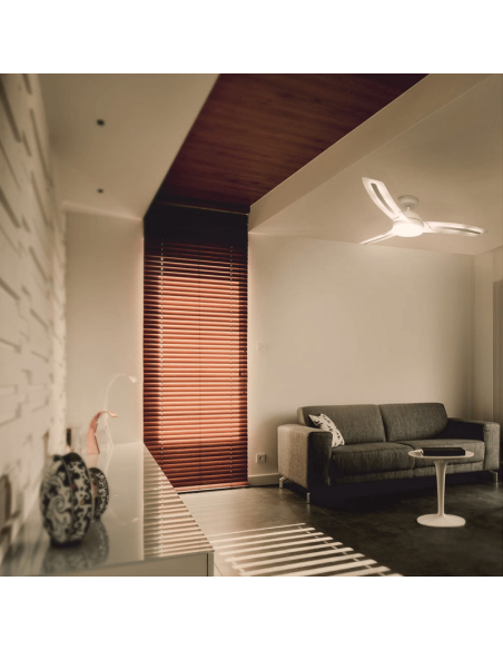 Ventilador LED inteligente Lighter motor DC luz cálida