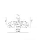 Ventilador LED redondo Agra 48W 4000k medidas