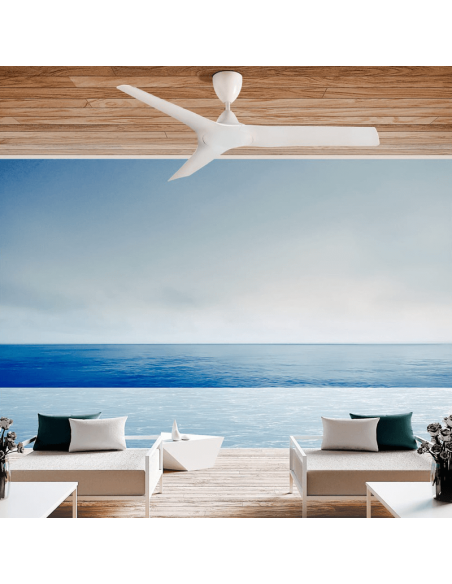 Ventilador blanco Storm para exterior IP44 ambiente