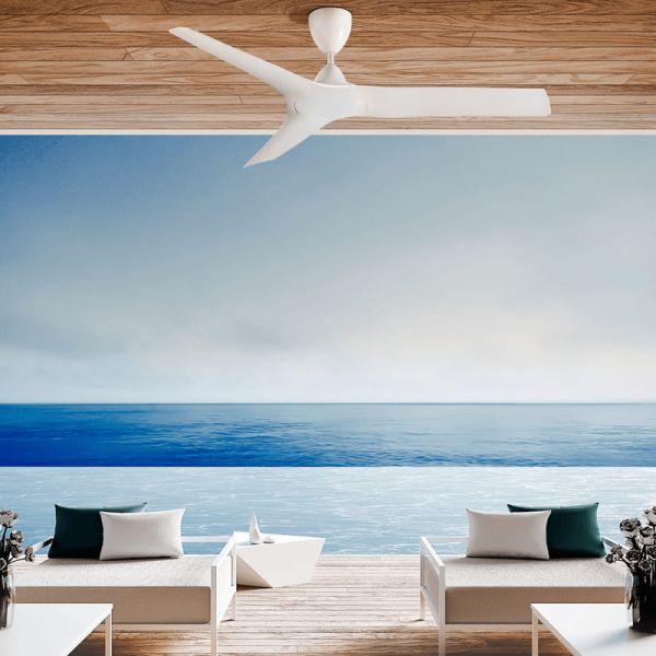 Ventilador blanco Storm para exterior IP44 ambiente