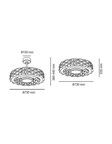 Ventilateur LED sans lame Slice 73cm mesures
