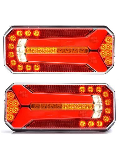 Luz Indicadora Progressiva Dinâmica LED 12V 24V 7 Funções Caminhão Van | Leon Iluminação LED