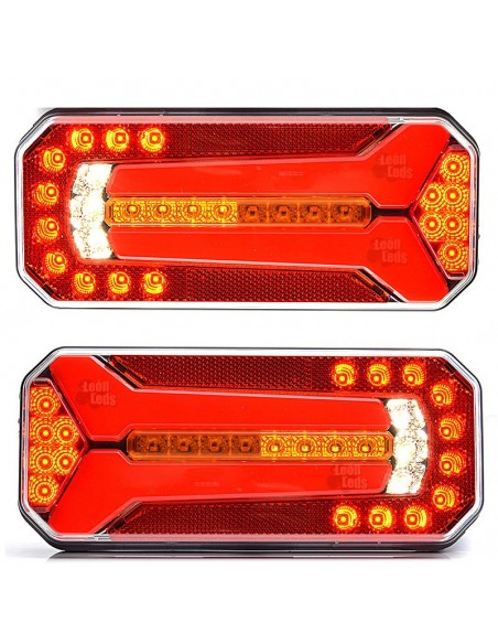 Luz Indicadora Progressiva Dinâmica LED 12V 24V 7 Funções Caminhão Van | Leon Iluminação LED