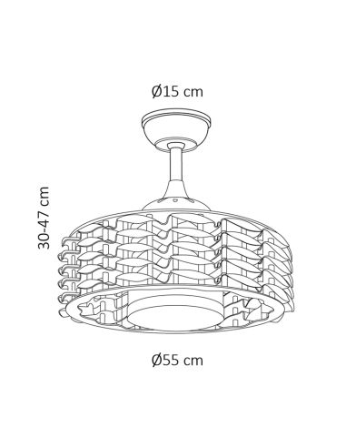 Ventilador LED Allum negro pequeño motor DC medidas