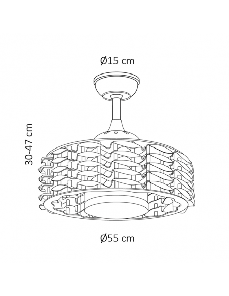 Mesures du moteur CC du petit ventilateur LED Allum noir