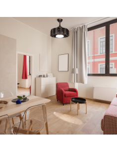 Ventoinha Allum LED preta pequena com motor DC 2