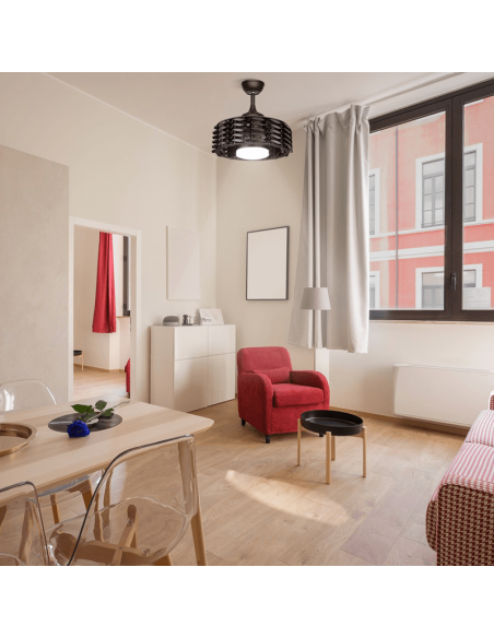 Ventilador LED Allum negro pequeño motor DC ambiente