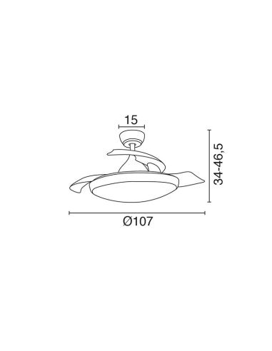 Ventilateur de plafond LED blanc Nuba mesures